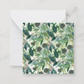 Rustic Watercolor Blue Gum Eucalyptus vielen Dank Mitteilungskarte (Rückseite)