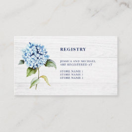 Rustic Watercolor Blue Hydrangea Wedding Registry Begleitkarte