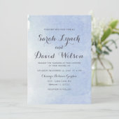Rustic Watercolor Blue Wedding Einladung (Stehend Vorderseite)