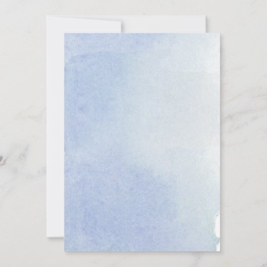 Rustic Watercolor Blue Wedding Einladung (Rückseite)