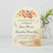 Rustic Watercolor Bohemian Wedding Card Einladung (Stehend Vorderseite)