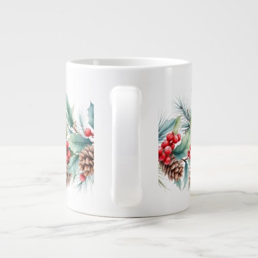 Rustic Watercolor Border Jumbo-Tasse (Rückseite)
