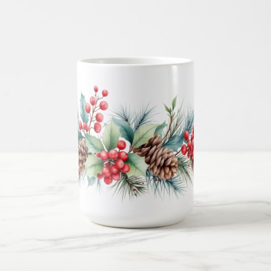 Rustic Watercolor Border Kaffeetasse (Mittel)