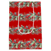 Rustic Watercolor Border Mittlere Geschenktüte (Rückseite)