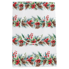 Rustic Watercolor Border Mittlere Geschenktüte