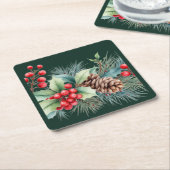 Rustic Watercolor Border Rechteckiger Pappuntersetzer (angewinkelt)