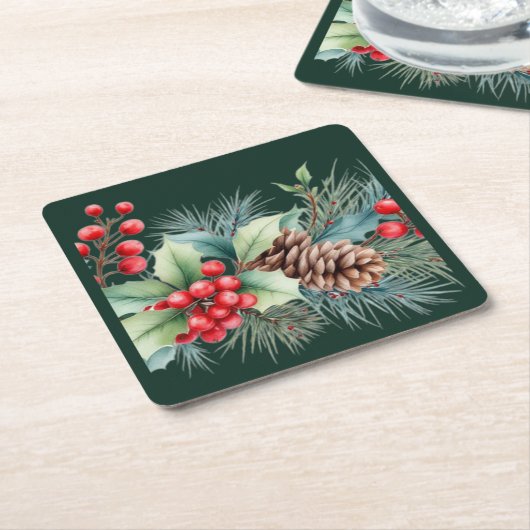 Rustic Watercolor Border Rechteckiger Pappuntersetzer (angewinkelt)