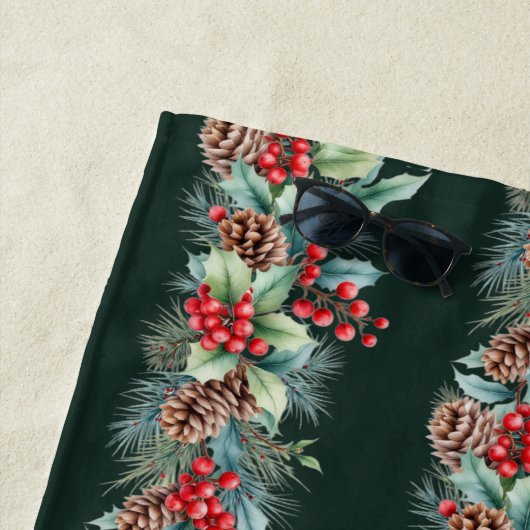 Rustic Watercolor Border Strandtuch (Beispiel)