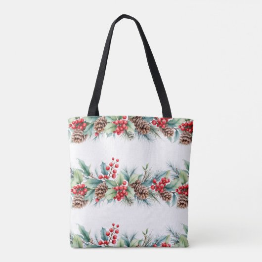 Rustic Watercolor Border Tasche (Rückseite)