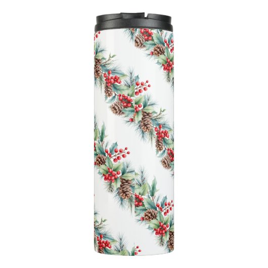 Rustic Watercolor Border Thermosbecher (Rückseite)