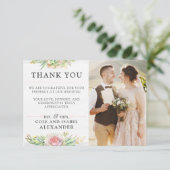 Rustic Watercolor Cactus Wedding Danke Foto (Stehend Vorderseite)