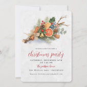Rustic Watercolor Christmas Botanical Arrangement  Einladung (Vorderseite)