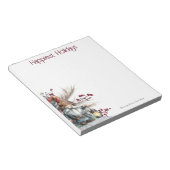 Rustic Watercolor Christmas Gnome Personalized Notizblock (angewinkelt)