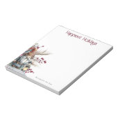 Rustic Watercolor Christmas Gnome Personalized Notizblock (Rotiert)