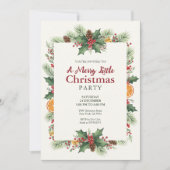 Rustic Watercolor Christmas Invitation Einladung (Vorderseite)