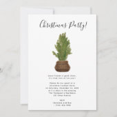 Rustic Watercolor Christmas Tree Holiday Party Einladung (Vorderseite)