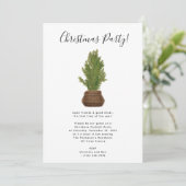 Rustic Watercolor Christmas Tree Holiday Party Einladung (Stehend Vorderseite)