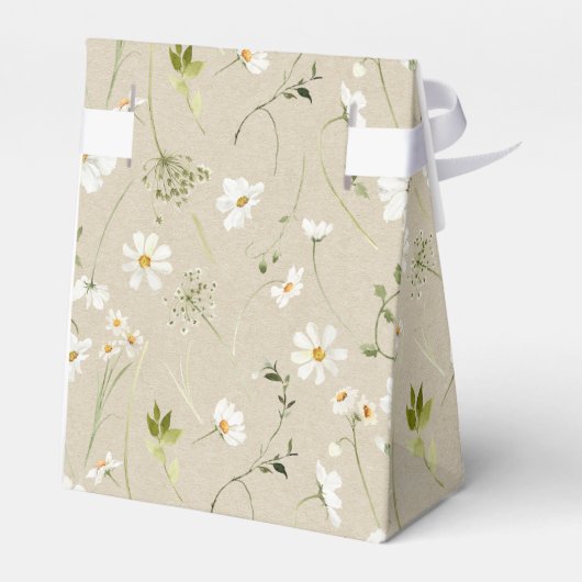 Rustic Watercolor Daisy Brautparty Vielen Dank Geschenkschachtel (Rückseite)