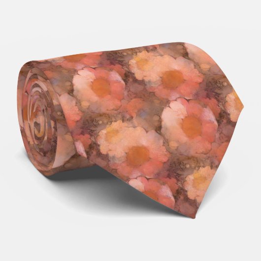 Rustic Watercolor Daisy Floral Pattern Krawatte (Gerollt)