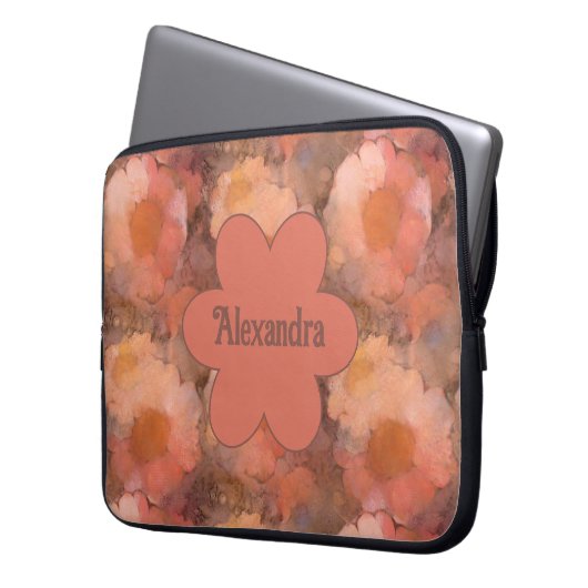 Rustic Watercolor Daisy Floral Pattern Laptopschutzhülle (Vorderseite Links)