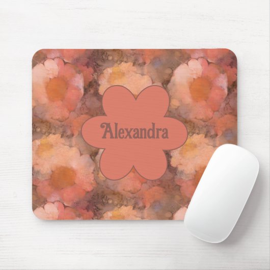 Rustic Watercolor Daisy Floral Pattern Mousepad (Mit Mouse)