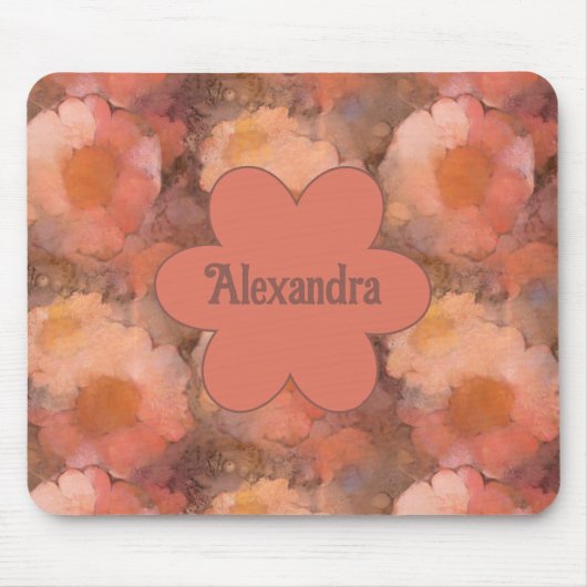 Rustic Watercolor Daisy Floral Pattern Mousepad (Vorne)