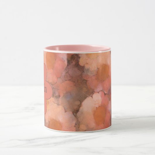 Rustic Watercolor Daisy Floral Pattern Tasse (Zentrum)