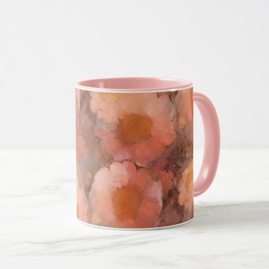 Rustic Watercolor Daisy Floral Pattern Tasse (VorderseiteRechts)