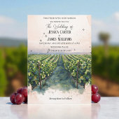Rustic Watercolor Elegant Vineyard Wedding Einladung