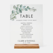 Rustic Watercolor Eucalyptus Greenery Wedding Acrylschild (Vorderseite)