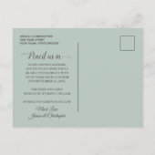 Rustic Watercolor Eucalyptus Greenery Wedding Ankündigungspostkarte (Rückseite)