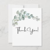 Rustic Watercolor Eucalyptus Greenery Wedding Dankeskarte (Vorderseite)