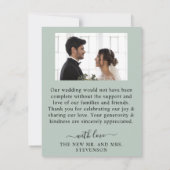 Rustic Watercolor Eucalyptus Greenery Wedding Dankeskarte (Rückseite)