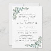 Rustic Watercolor Eucalyptus Greenery Wedding Einladung (Vorderseite)