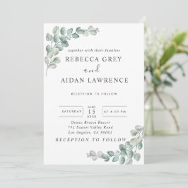 Rustic Watercolor Eucalyptus Greenery Wedding Einladung