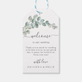 Rustic Watercolor Eucalyptus Greenery Wedding Geschenkanhänger (Vorderseite)