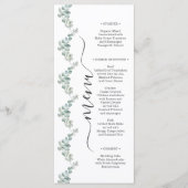 Rustic Watercolor Eucalyptus Greenery Wedding Menükarte (Vorderseite)