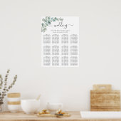 Rustic Watercolor Eucalyptus Greenery Wedding Poster (Küche)