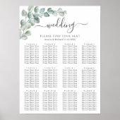 Rustic Watercolor Eucalyptus Greenery Wedding Poster (Vorne)