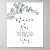 Rustic Watercolor Eucalyptus Greenery Wedding Poster (Vorne)