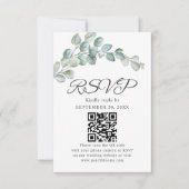 Rustic Watercolor Eucalyptus Greenery Wedding RSVP Karte (Vorderseite)