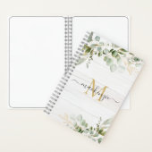Rustic Watercolor Eucalyptus Monogram Notizblock (Innen)