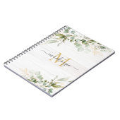 Rustic Watercolor Eucalyptus Monogram Notizblock (Linke Seite)