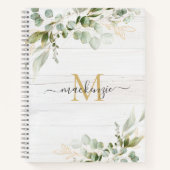 Rustic Watercolor Eucalyptus Monogram Notizblock (Vorderseite)