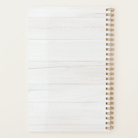 Rustic Watercolor Eucalyptus Monogram Planer (Rückseite)