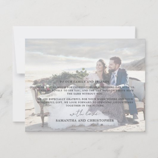 Rustic Watercolor Eucalyptus Wedding Dankeskarte (Rückseite)