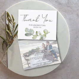 Rustic Watercolor Eucalyptus Wedding Dankeskarte