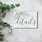 Rustic Watercolor Eucalyptus Wedding Details Begleitkarte