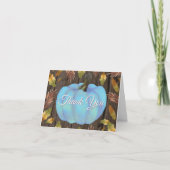Rustic Watercolor Fall Pumpkin Blue Danke Karte (Vorderseite)