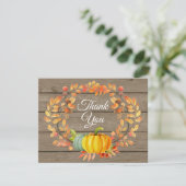 Rustic Watercolor Fall Pumpkin Danke Karte (Stehend Vorderseite)